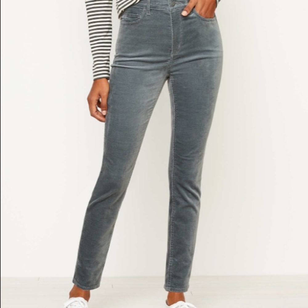 LOFT Velvet Modern Skinny Gray Jeans 30X36”